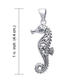 Celtic Seahorse Sterling Silver Pendant